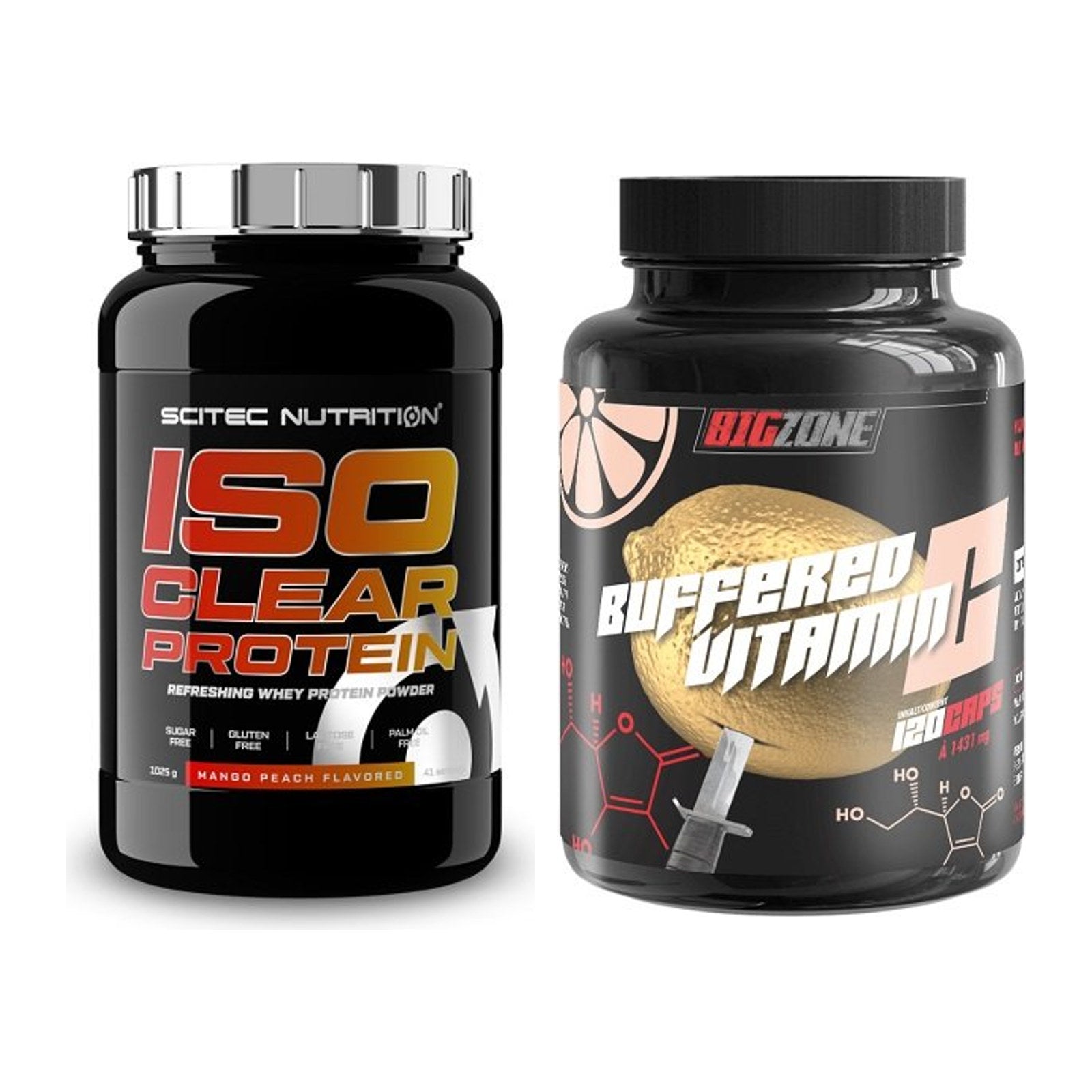Basis-Set: Scitec IsoClear Protein + Big Zone Buffered Vitamin C – alle enthaltenen Artikel