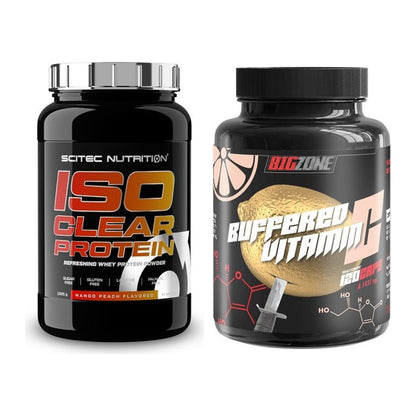 Basis-Set: Scitec IsoClear Protein + Big Zone Buffered Vitamin C – alle enthaltenen Artikel