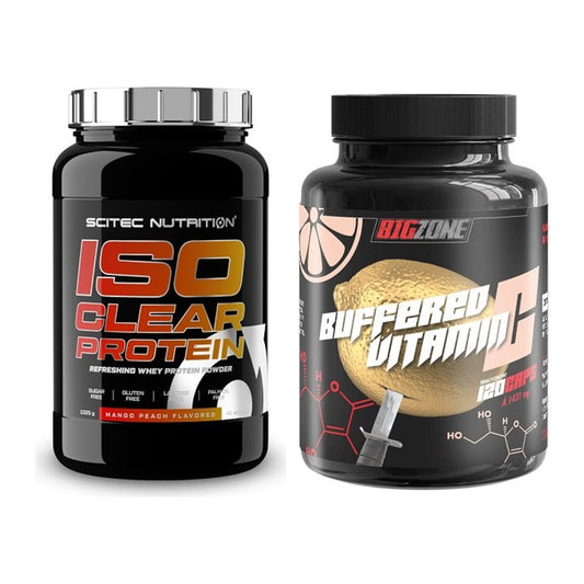 Basis-Set: Scitec IsoClear Protein + Big Zone Buffered Vitamin C – alle enthaltenen Artikel