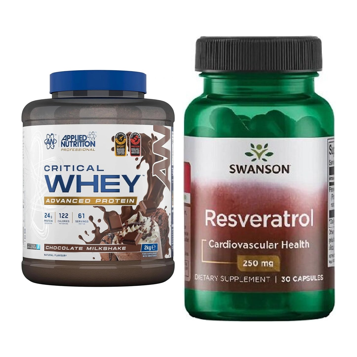 Basis-Set: Applied Nutrition Critical Whey + Swanson Resveratrol – alle enthaltenen Artikel