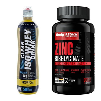 Basis-Set: Body Attack Clear Iso Whey + Body Attack Zink – alle enthaltenen Artikel