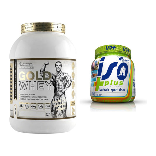 Basis-Set: Kevin Levrone Gold Whey + Olimp Iso Plus – alle enthaltenen Artikel