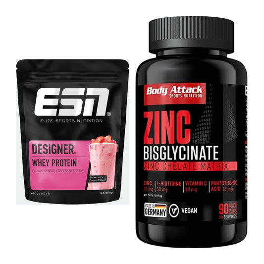 Basis-Set: ESN Designer Whey + Body Attack Zink Bisglycinate – alle enthaltenen Artikel