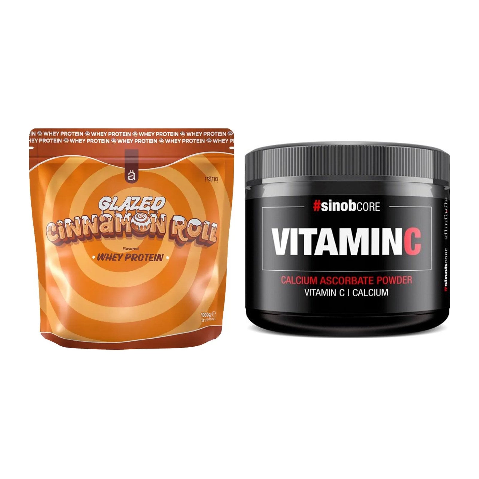 Basis-Set: Nanosupps Whey Protein + Sinob Vitamin C Calcium Ascorbate – alle enthaltenen Artikel