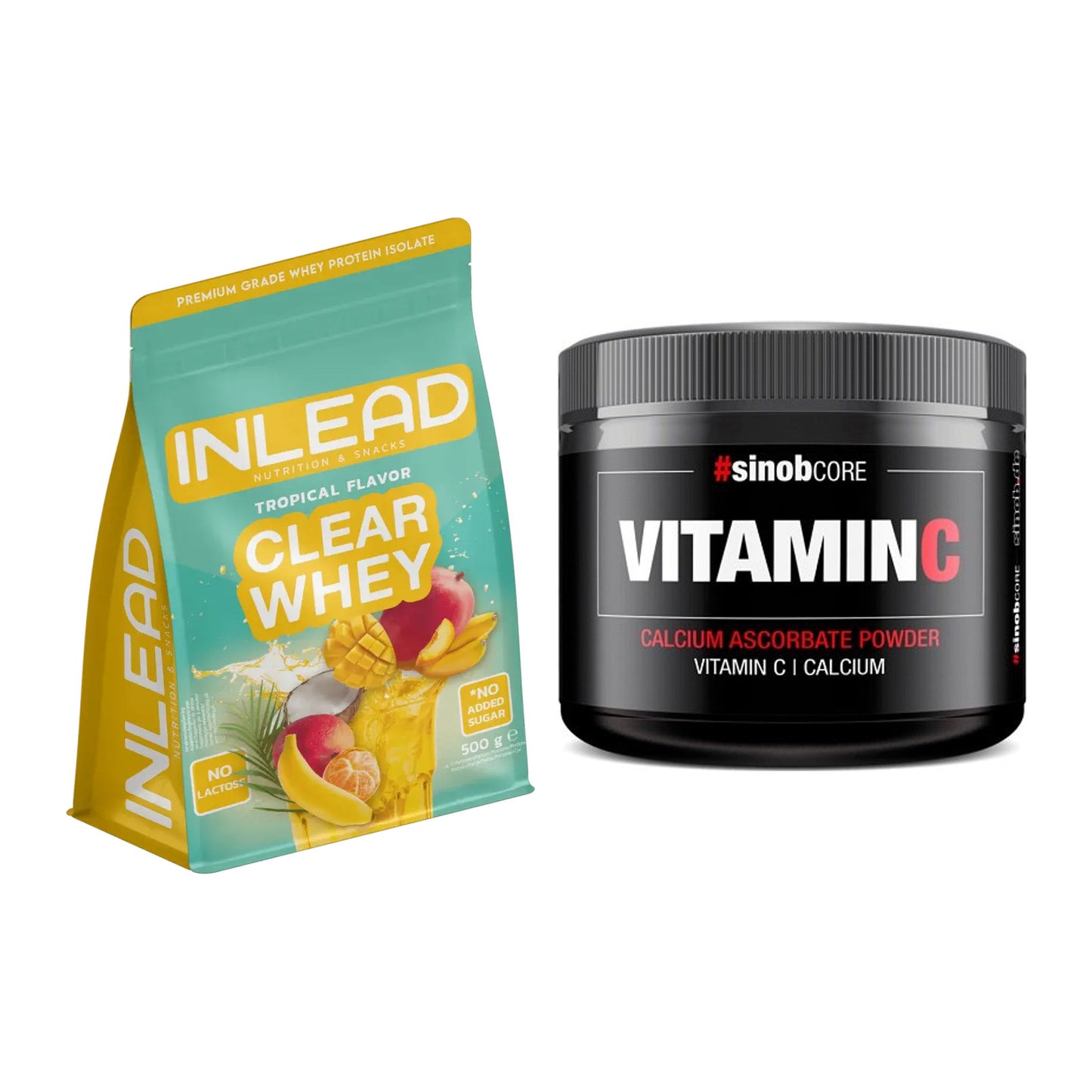 Basis-Set: INLEAD Clear Whey Isolate + Sinob Vitamin C Calcium – alle enthaltenen Artikel