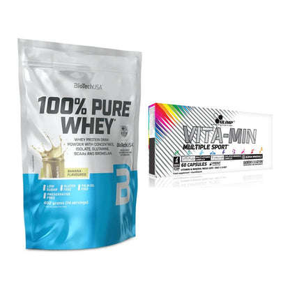 Basis-Set: BioTech 100% Pure Whey + Olimp Vita-Min Multiple Sport – alle enthaltenen Artikel