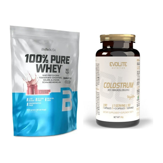 Basis-Set: BioTech 100% Pure Whey + Evolite Nutrition Colostrum 30% – alle enthaltenen Artikel