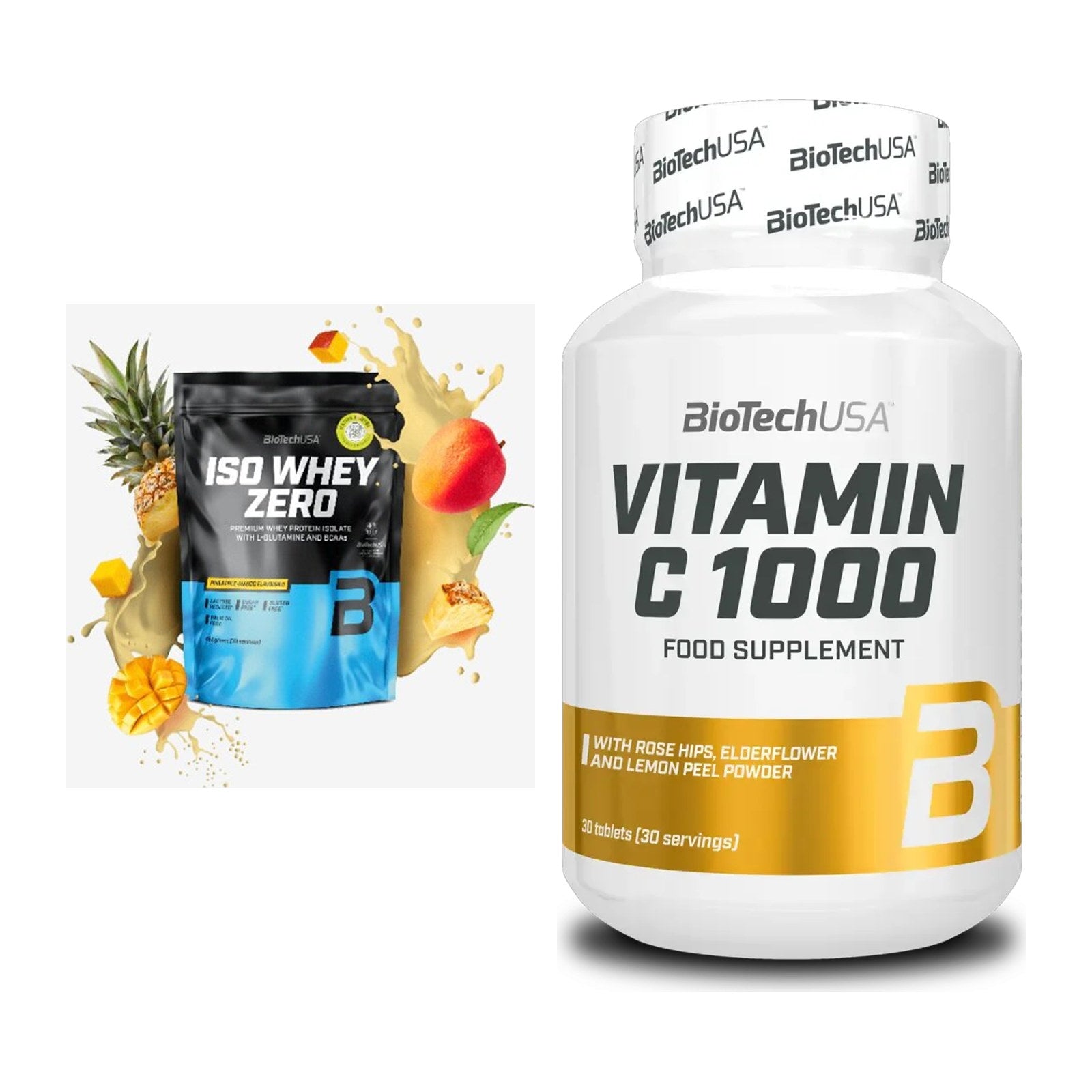 Basis-Set: BioTech Iso Whey Zero + BioTech Vitamin C 1000 30 Tabl. – alle enthaltenen Artikel