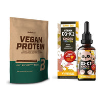 Basis-Set: BioTech Vegan Protein + ProFuel VITAMIN D3 + K2 Kinder