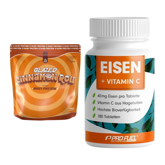 Basis-Set: Nanosupps Whey Protein + ProFuel EISEN + nat. Vitamin C – alle enthaltenen Artikel