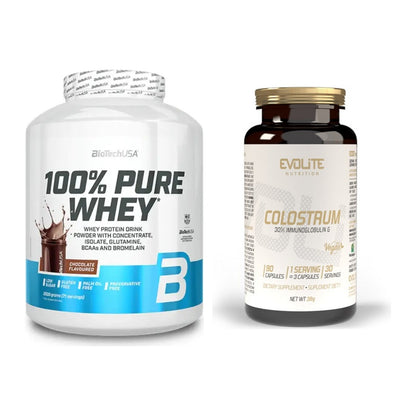 Basis-Set: BioTech 100% Pure Whey + Evolite Nutrition Colostrum 30% – alle enthaltenen Artikel
