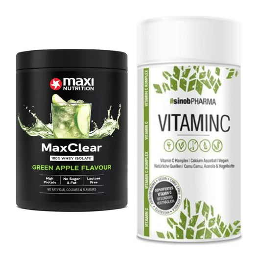 Basis-Set: MaxiNutrition MaxClear 100% Clear + Sinob Vitamin C – alle enthaltenen Artikel