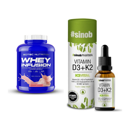 Basis-Set: Scitec Whey Infusion + Sinob Vitamin D3 + K2 Tropfen – alle enthaltenen Artikel