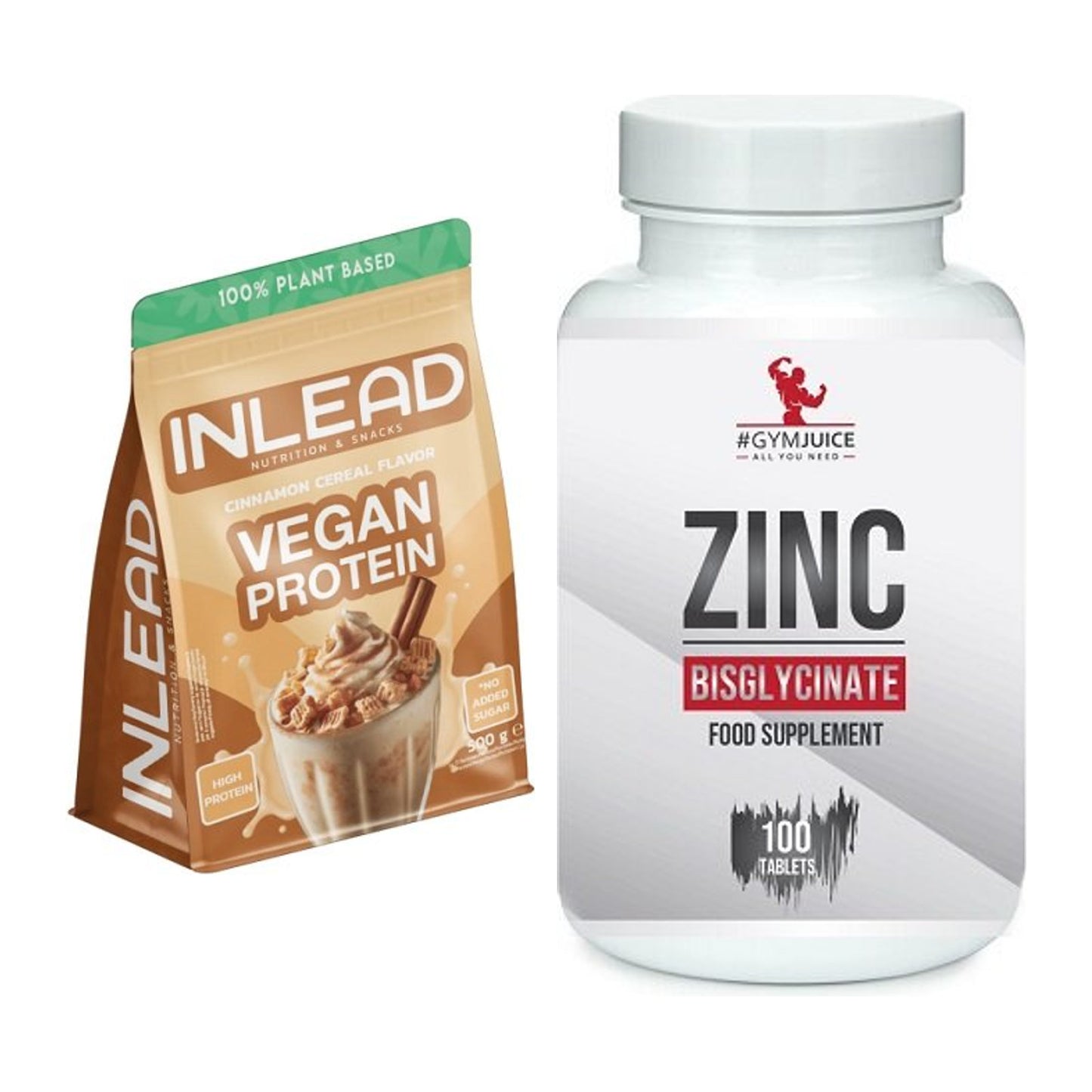Basis-Set: INLEAD Vegan Protein + #GYMJUICE ZINC Bisglycinate – alle enthaltenen Artikel
