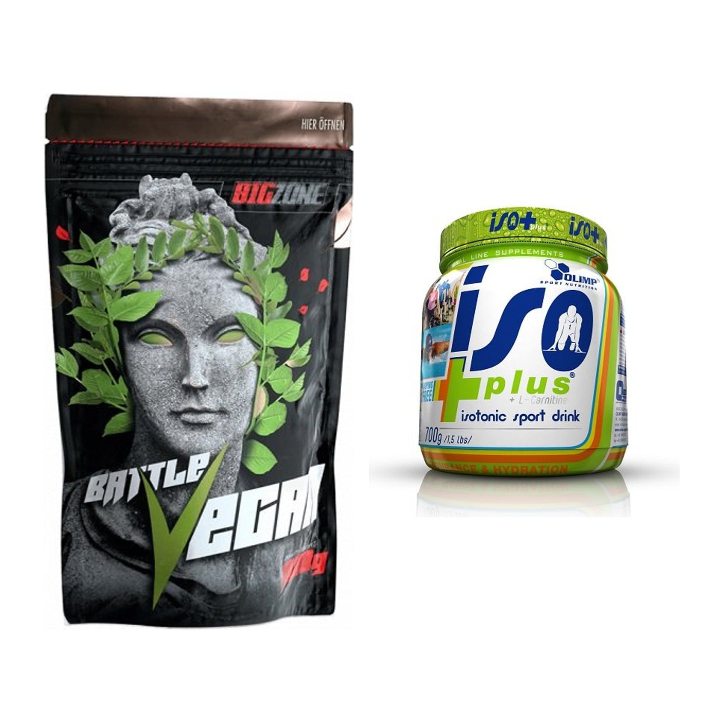 Basis-Set: Big Zone Battle Vegan + Olimp Iso Plus – alle enthaltenen Artikel