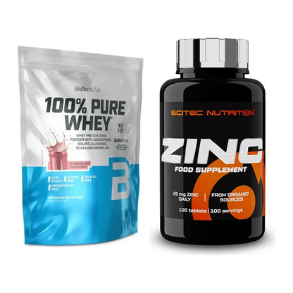 Basis-Set: BioTech 100% Pure Whey + Scitec Zinc – alle enthaltenen Artikel