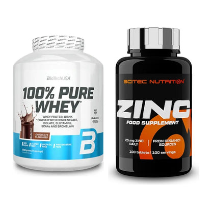 Basis-Set: BioTech 100% Pure Whey + Scitec Zinc – alle enthaltenen Artikel