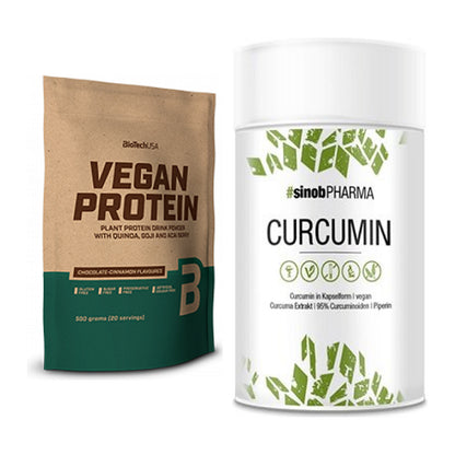 Basis-Set: BioTech Vegan Protein + Sinob Curcumin 95% – alle enthaltenen Artikel