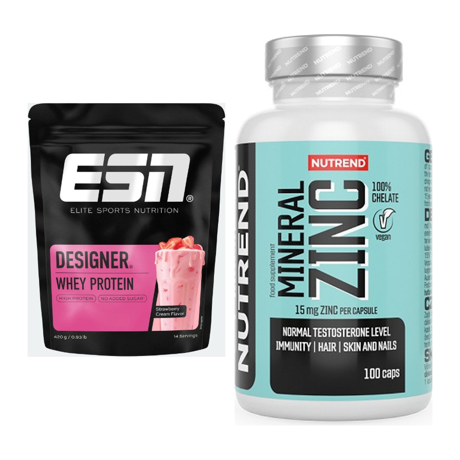 Basis-Set: ESN Designer Whey + Nutrend Zinc Chelate 15mg – alle enthaltenen Artikel