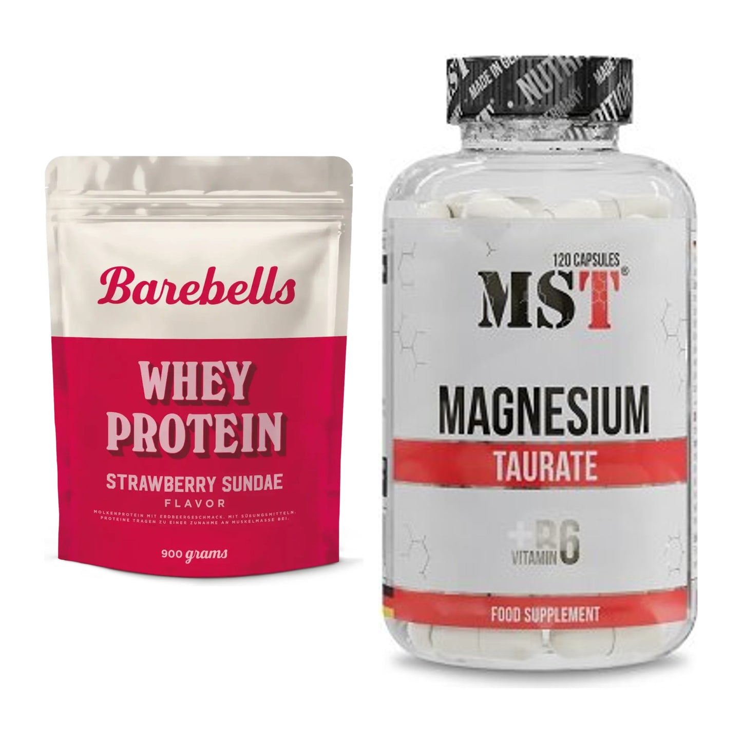 Basis-Set: Barebells Whey Protein + MST Magnesium Taurat – alle enthaltenen Artikel