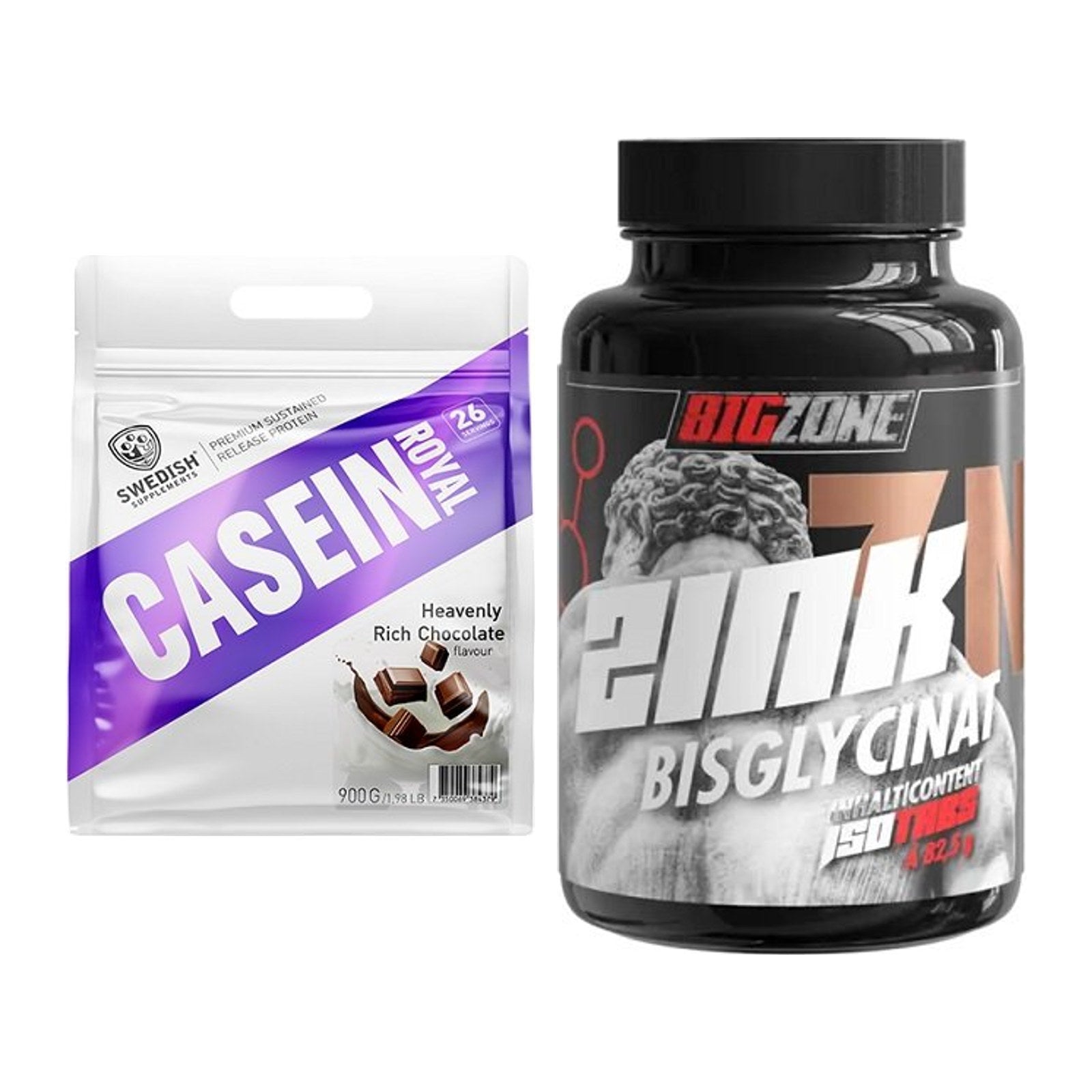 Basis-Set: Swedish Supplements Casein + Big Zone Zink Bisglycinat – alle enthaltenen Artikel