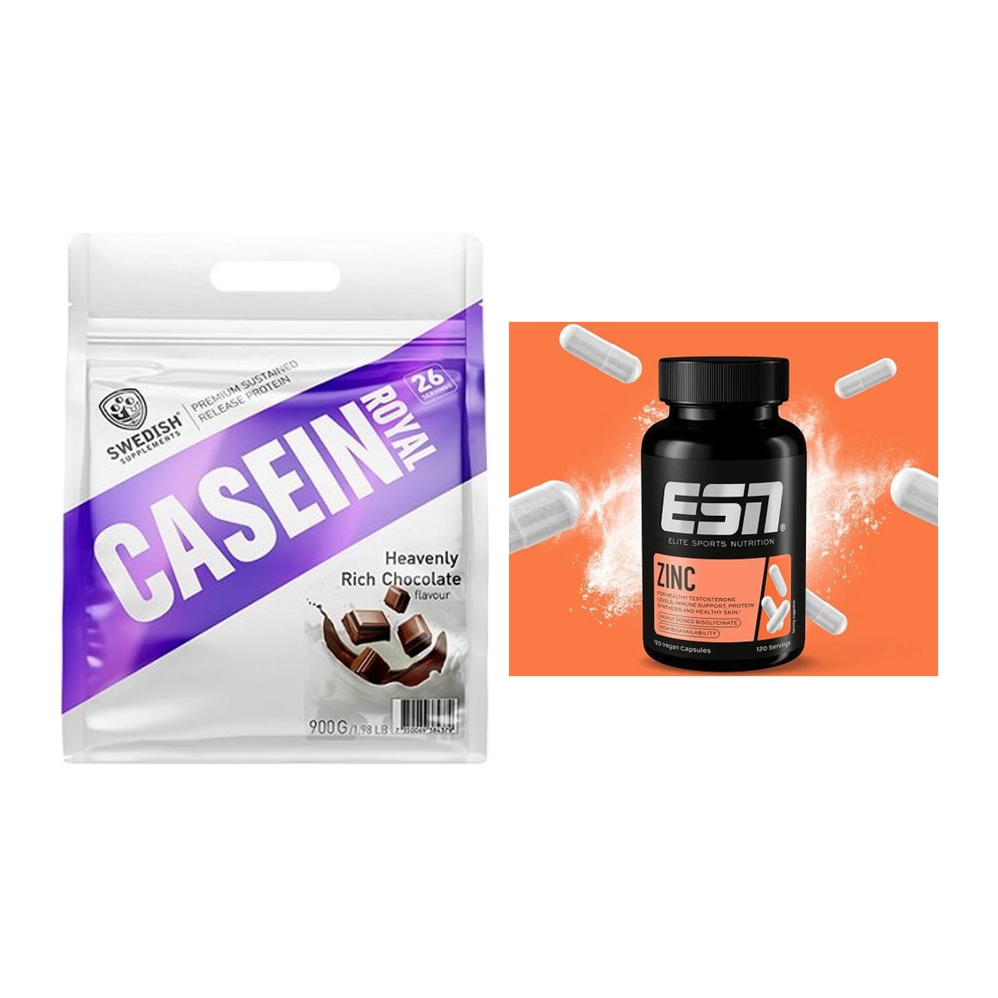 Basis-Set: Swedish Supplements Casein Royal + ESN Zinc – alle enthaltenen Artikel
