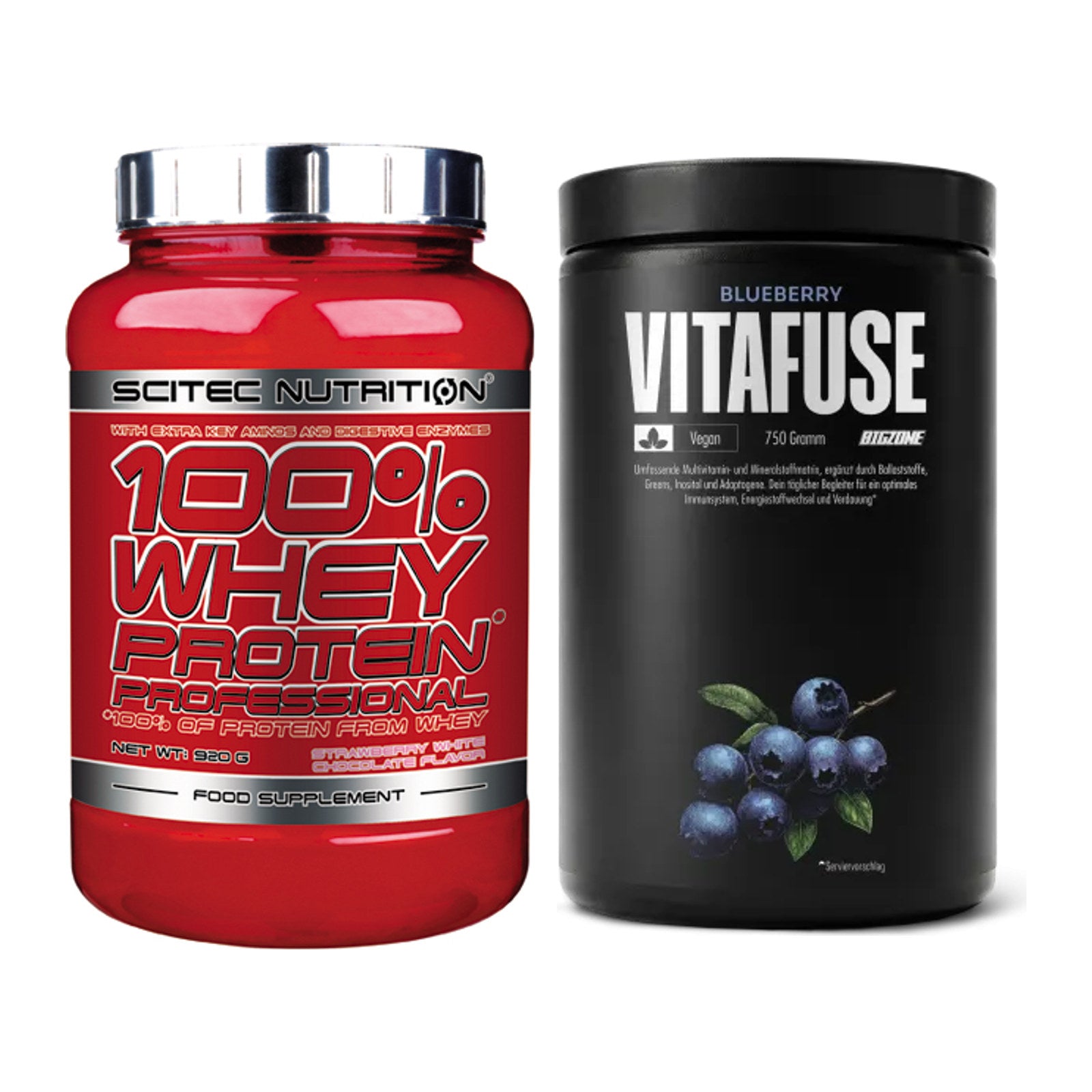 Basis-Set: Scitec 100% Whey Professional + Big Zone Vitafuse – alle enthaltenen Artikel