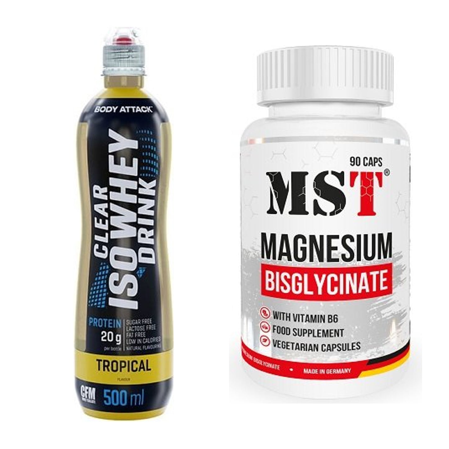 Basis-Set: Body Attack Clear Iso Whey + MST Magnesium Bisglycinat – alle enthaltenen Artikel