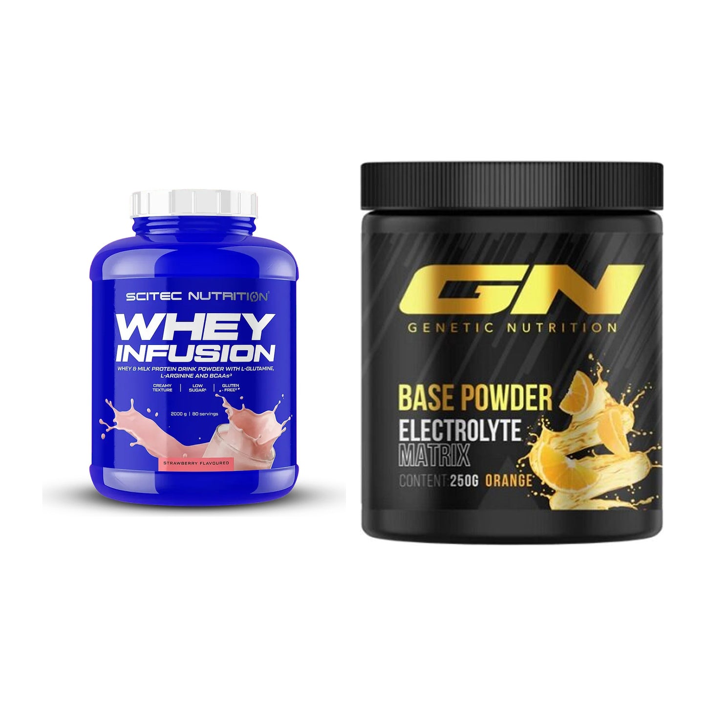 Basis-Set: Scitec Whey Infusion + GN Base Powder – alle enthaltenen Artikel