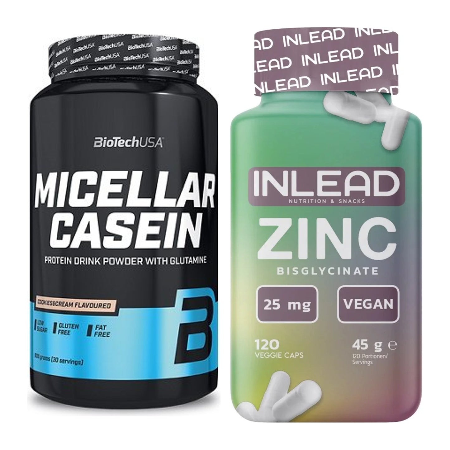 Basis-Set: BioTech Micellar Casein + INLEAD Zink Bisglycinate – alle enthaltenen Artikel