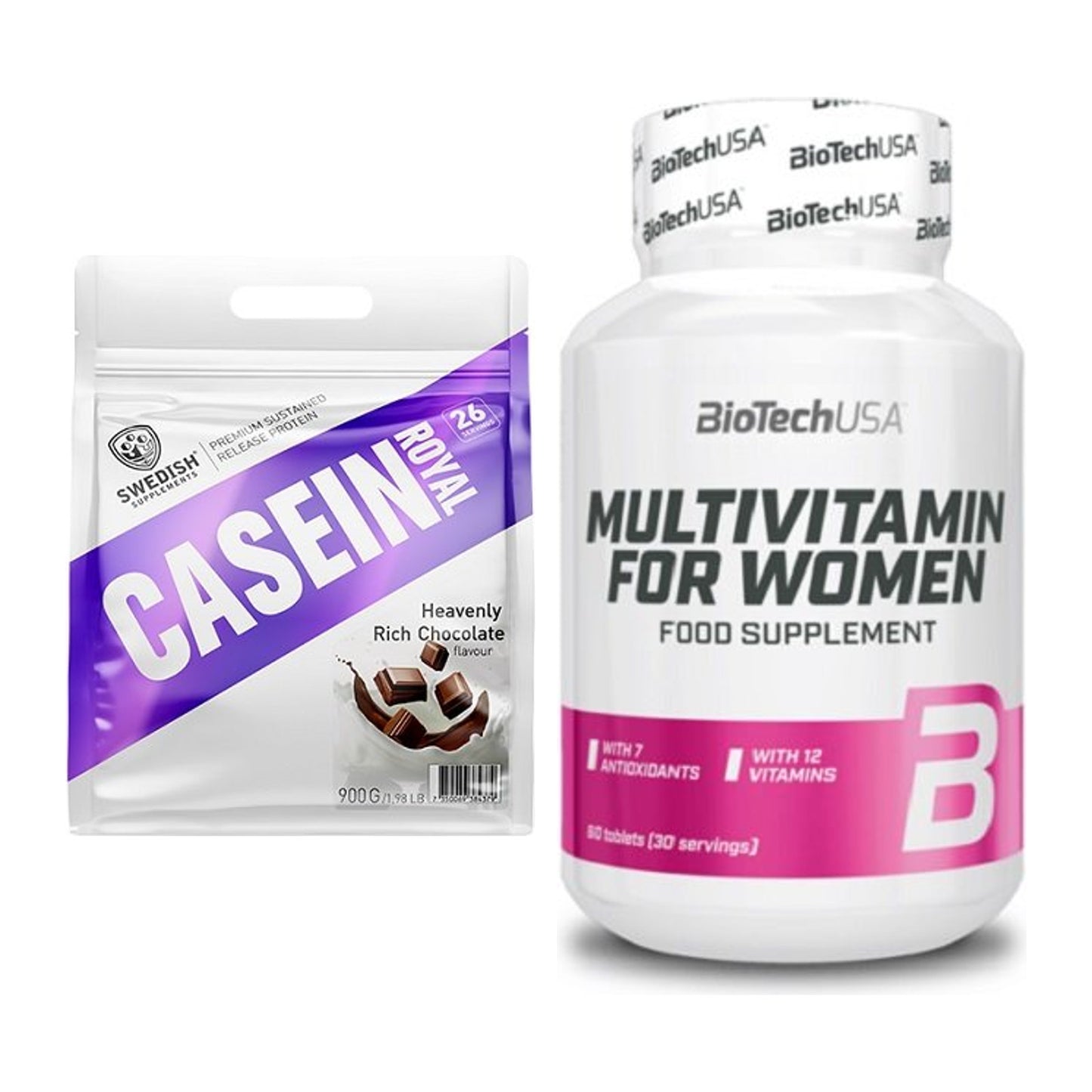 Basis-Set: Swedish Supplements Casein + BioTech Multivitamin – alle enthaltenen Artikel