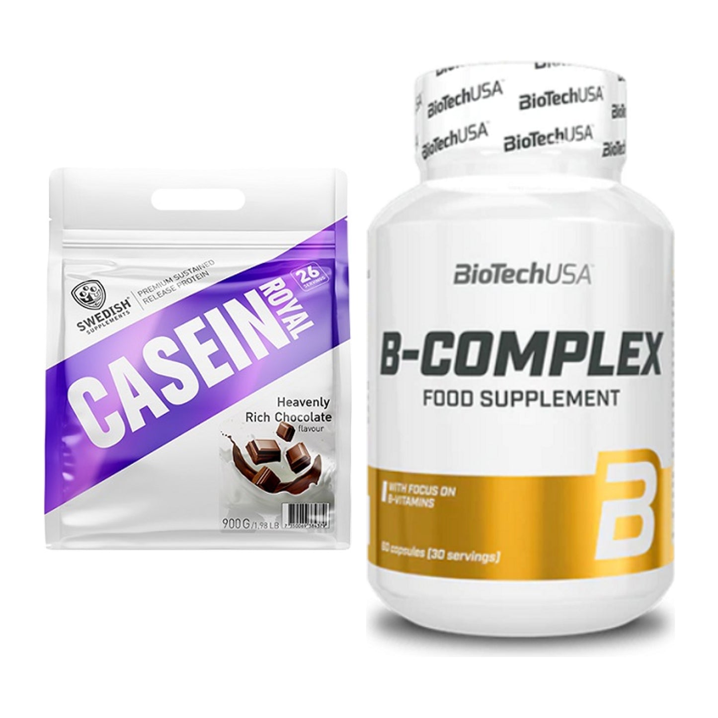Basis-Set: Swedish Supplements Casein + BioTech B Complex 60 Tabl. – alle enthaltenen Artikel