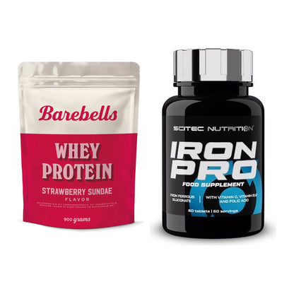 Basis-Set: Barebells Whey Protein + Scitec Iron Pro – alle enthaltenen Artikel