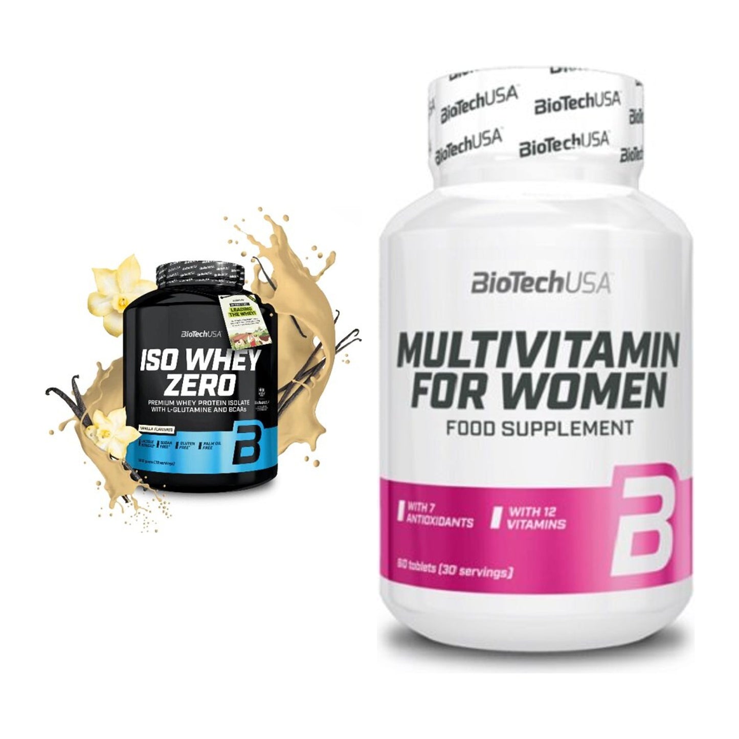 Basis-Set: BioTech Iso Whey Zero + BioTech Multivitamin für Frau 60 – alle enthaltenen Artikel