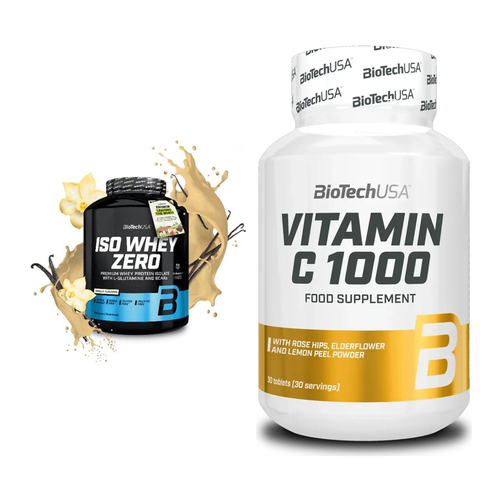 Basis-Set: BioTech Iso Whey Zero + BioTech Vitamin C 1000 30 Tabl. – alle enthaltenen Artikel