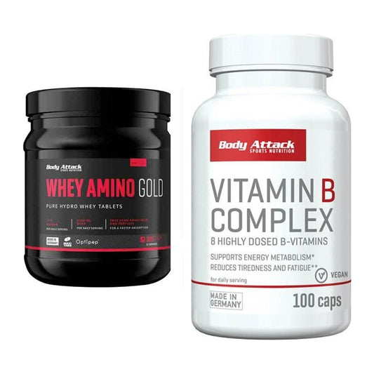 Basis-Set: Body Attack Whey Amino Gold + Body Attack Vitamin B-Complex – alle enthaltenen Artikel