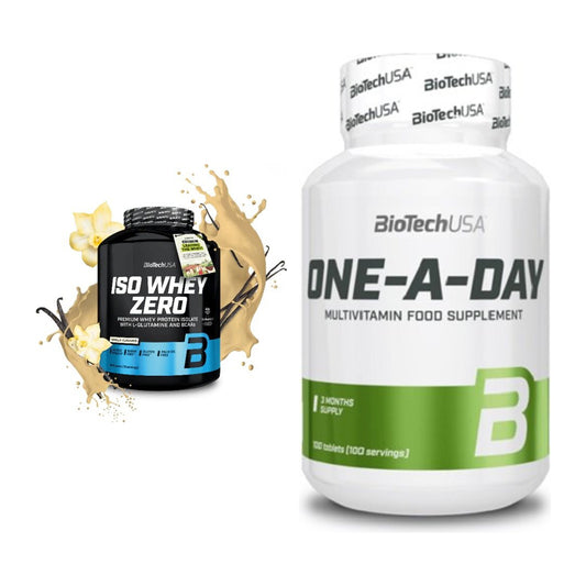 Basis-Set: BioTech Iso Whey Zero + BioTech One A Day 100 Tabl. – alle enthaltenen Artikel