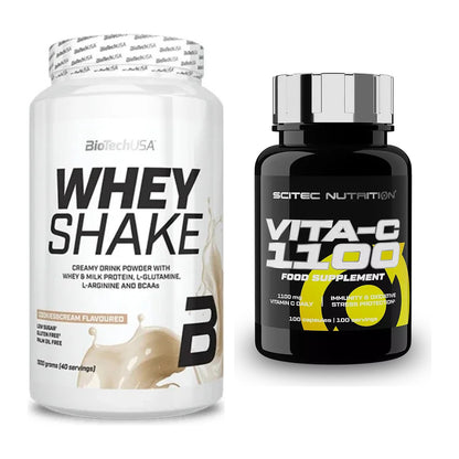 Basis-Set: BioTech Whey Shake + Scitec Vitamin C 1100 – alle enthaltenen Artikel