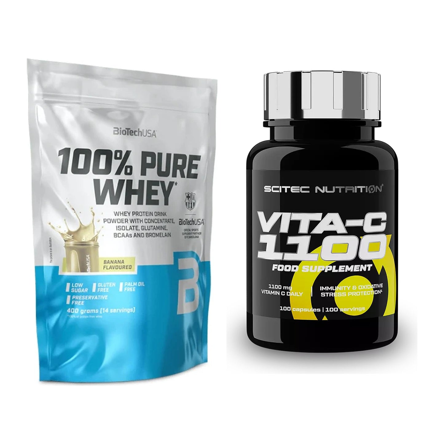 Basis-Set: BioTech 100% Pure Whey + Scitec Vitamin C 1100 – alle enthaltenen Artikel