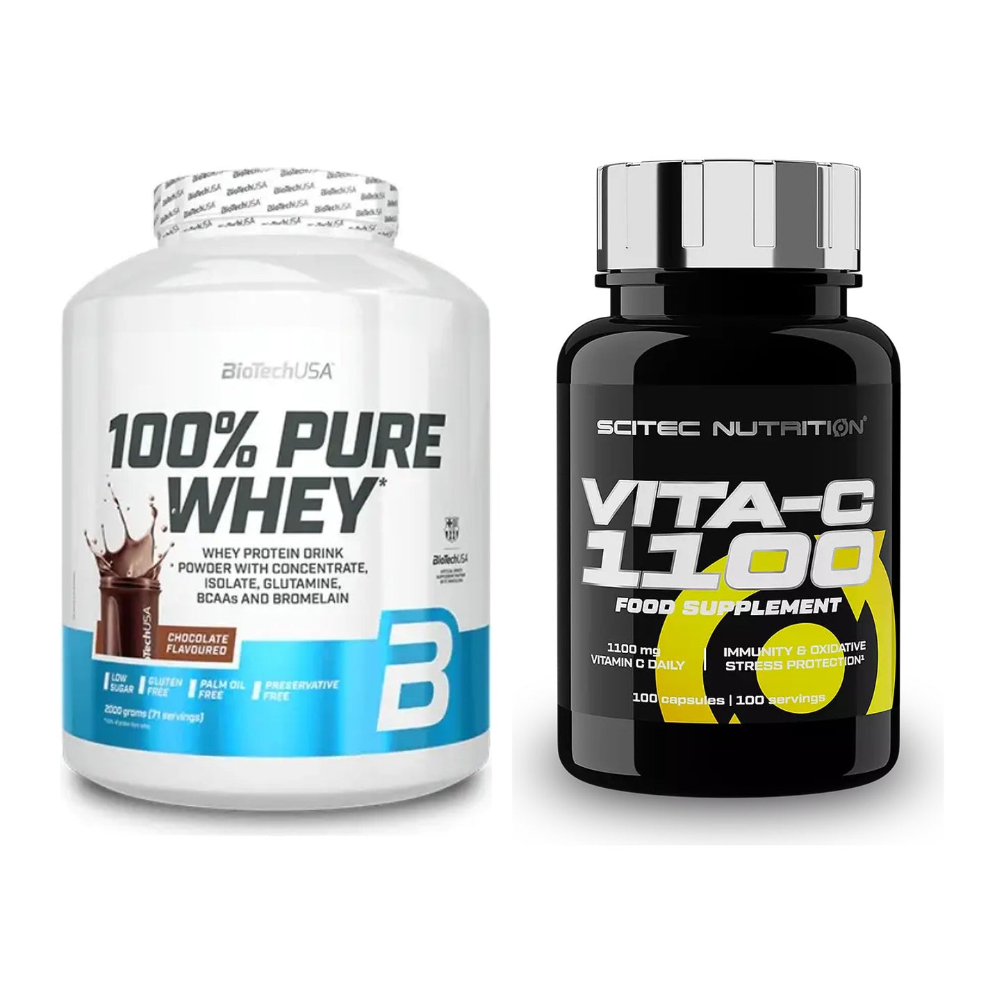 Basis-Set: BioTech 100% Pure Whey + Scitec Vitamin C 1100 – alle enthaltenen Artikel