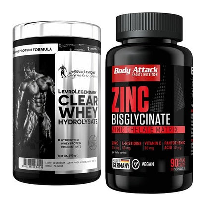 Basis-Set: Kevin Levrone Clear Whey + Body Attack Zink Bisglycinate – alle enthaltenen Artikel