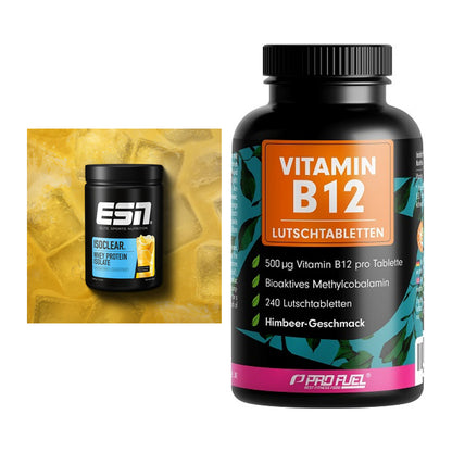 Basis-Set: ESN ISOCLEAR Whey Isolate + ProFuel Vitamin B12 240 – alle enthaltenen Artikel