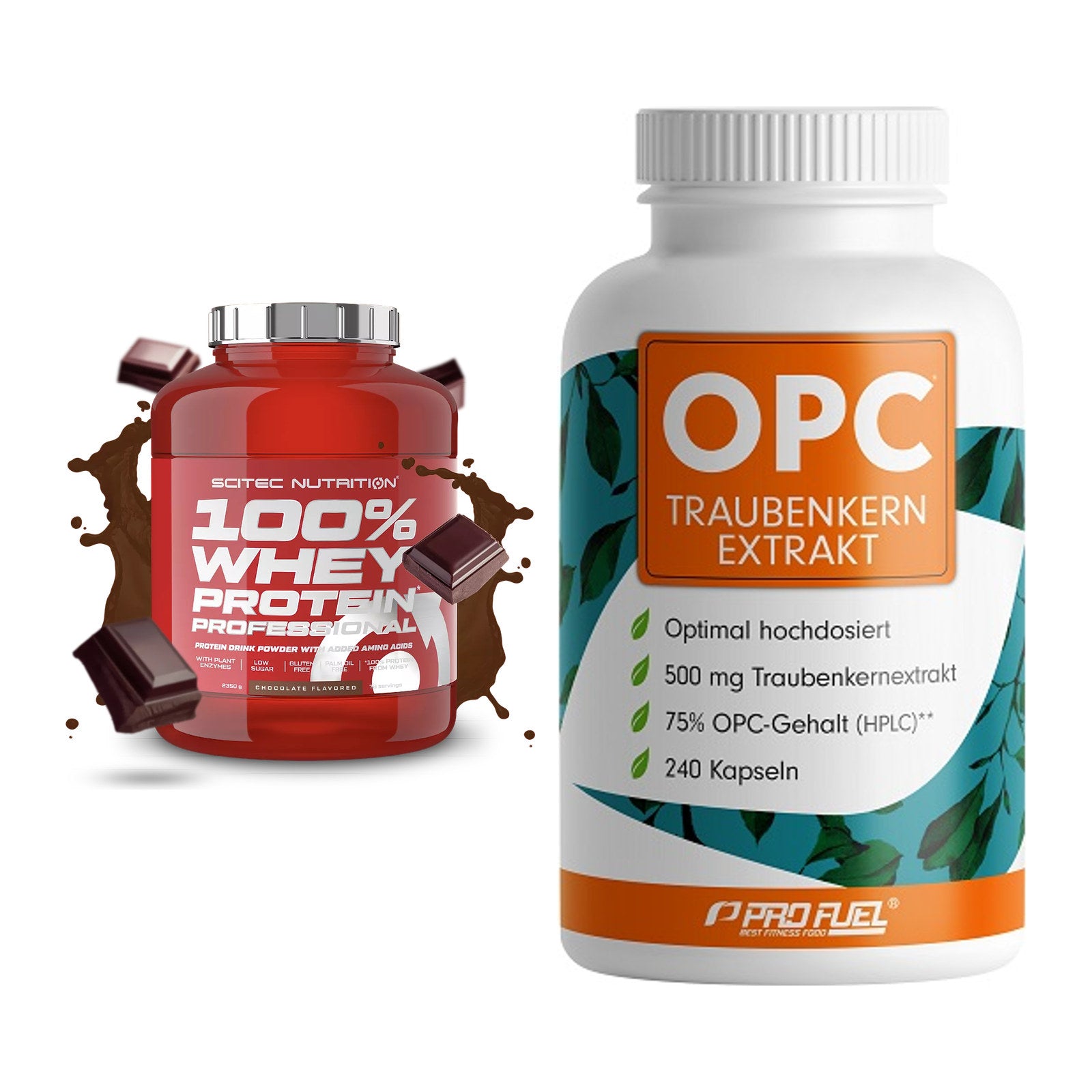 Basis-Set: Scitec 100% Whey + ProFuel OPC Traubenkernextra – alle enthaltenen Artikel