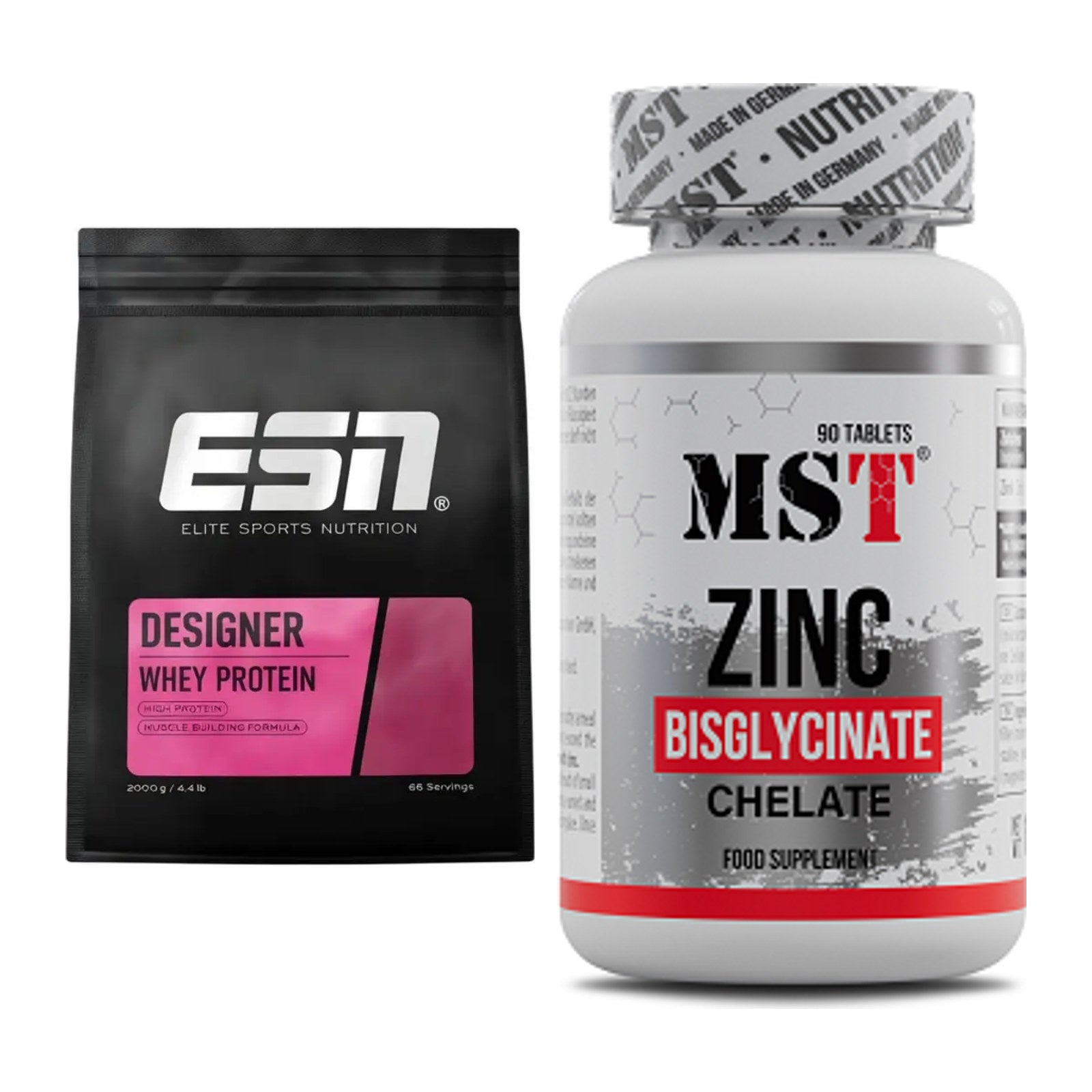 Basis-Set: ESN Designer Whey + MST Zinc Chelate Bisglycinate – alle enthaltenen Artikel