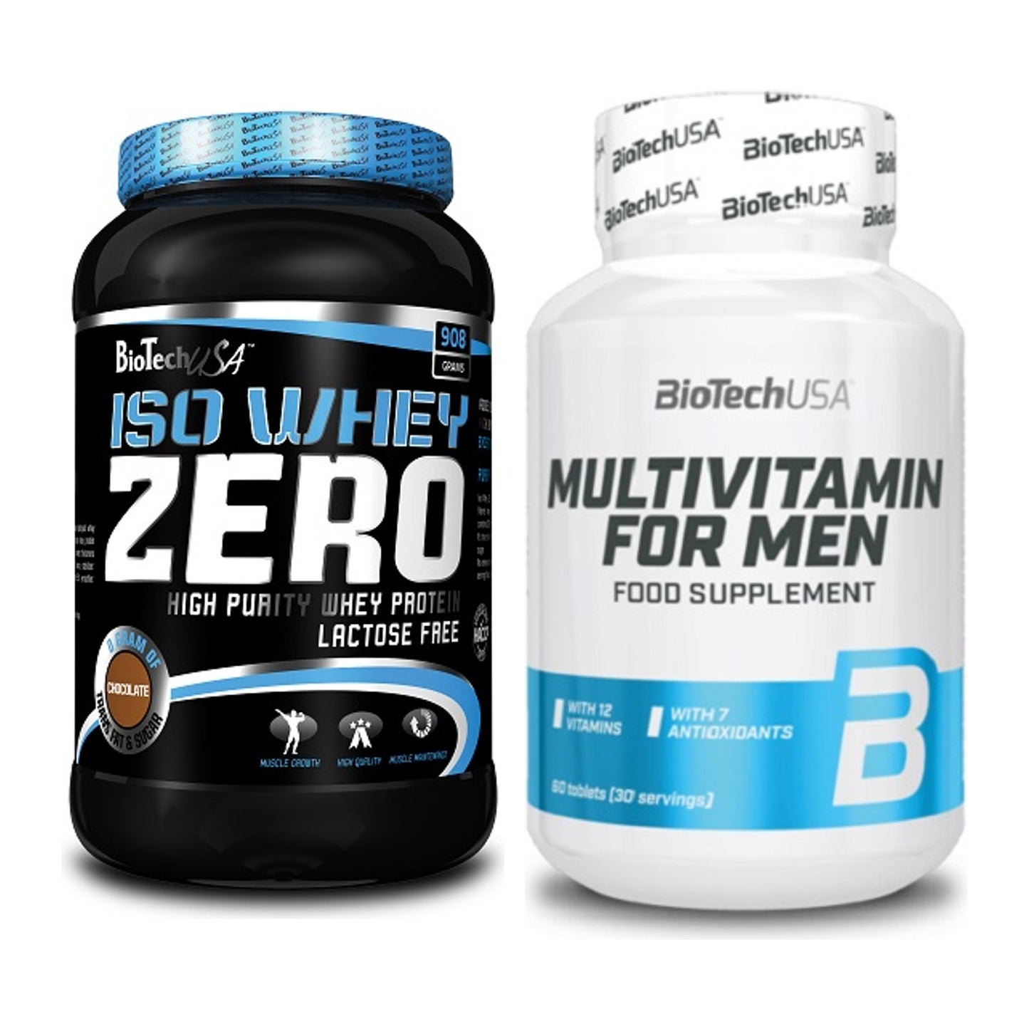 Basis-Set: BioTech Iso Whey Zero + BioTech Multivitamin for Men 60 – alle enthaltenen Artikel