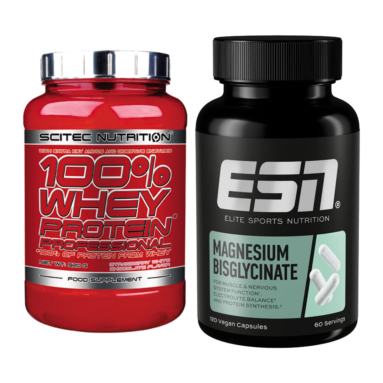 Basis-Set: Scitec 100% Whey Professional + ESN Magnesium Bisglycinat – alle enthaltenen Artikel