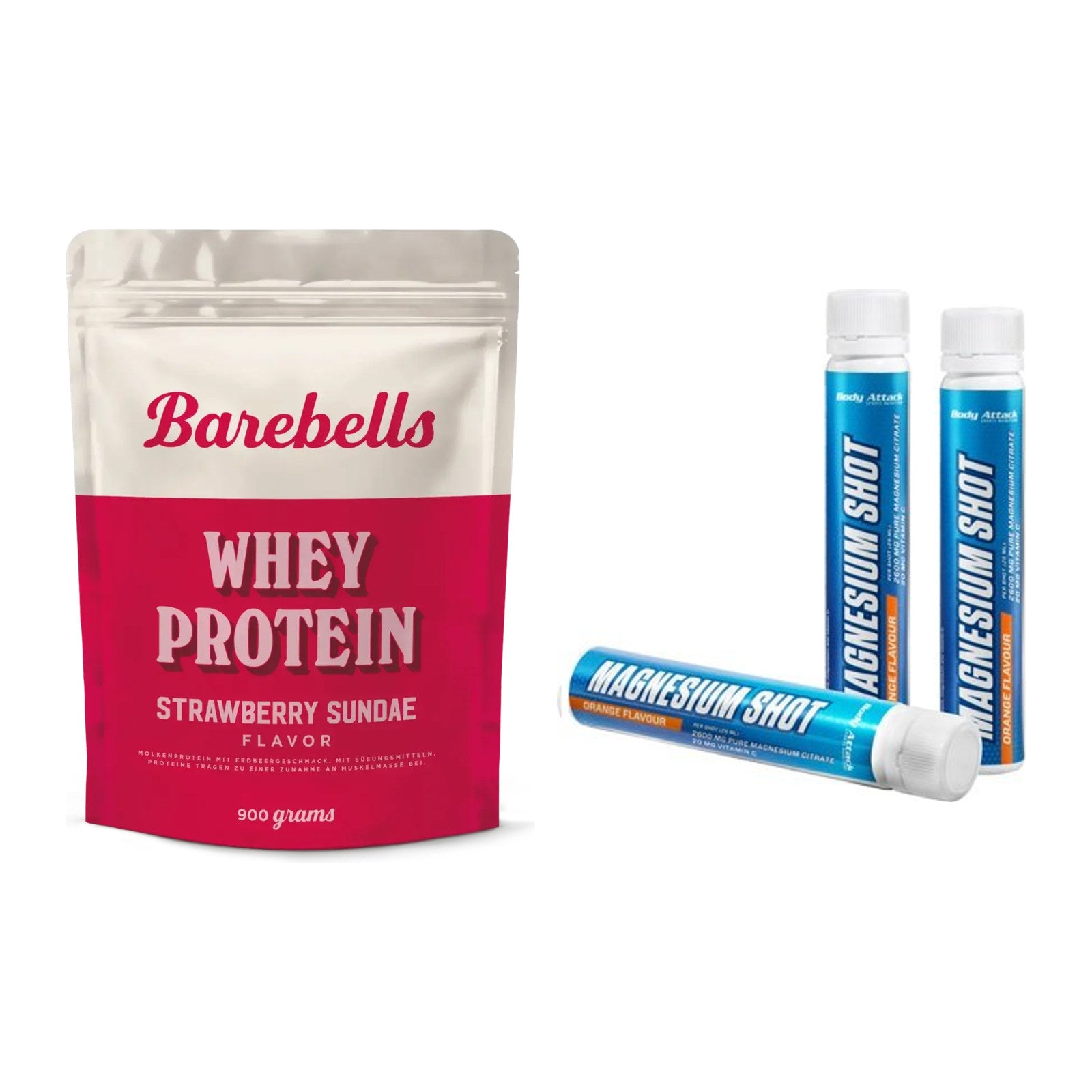 Basis-Set: Barebells Whey Protein + Body Attack Magnesium Shots – alle enthaltenen Artikel