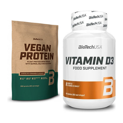 Basis-Set: BioTech Vegan Protein + BioTech Vitamin D3 – alle enthaltenen Artikel