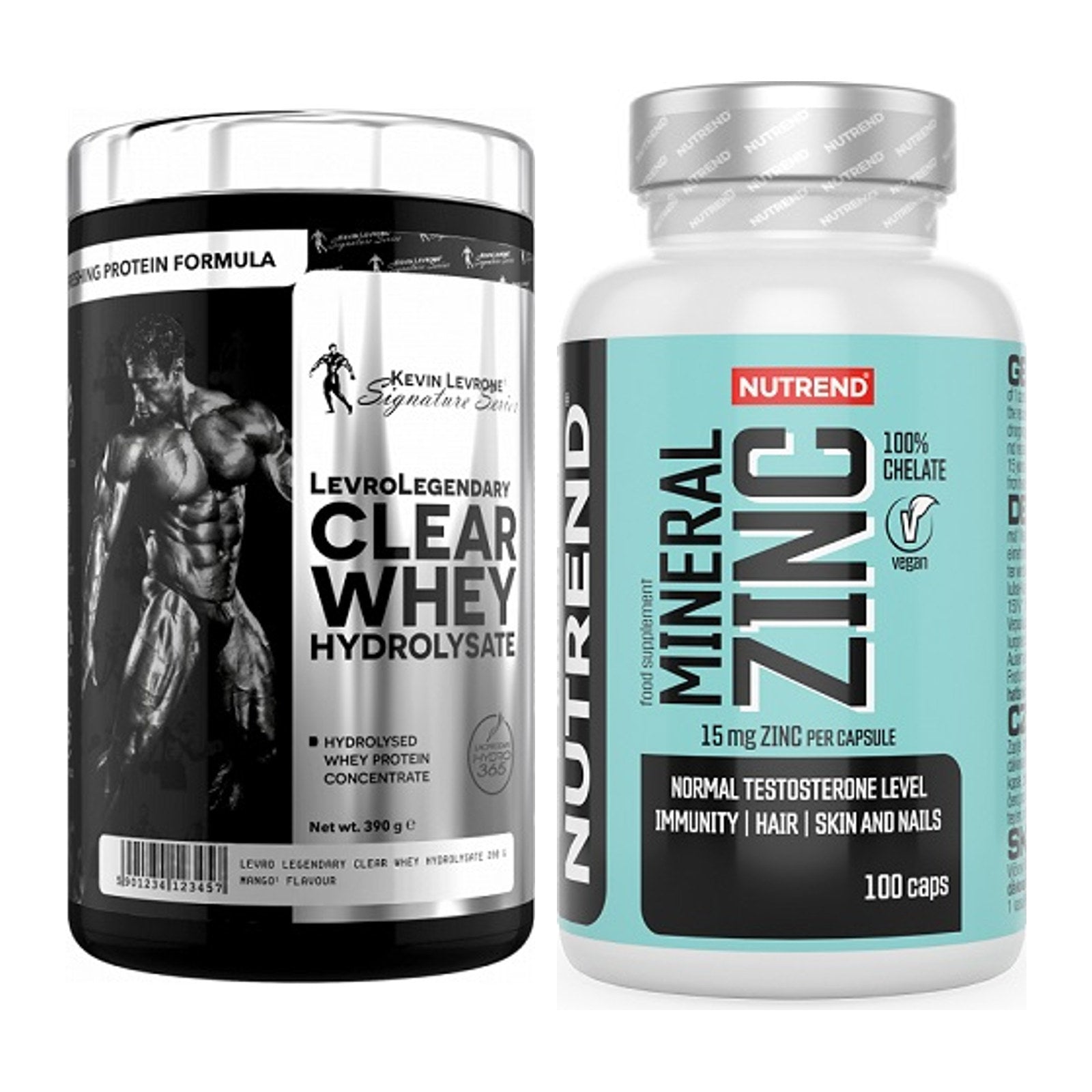Basis-Set: Kevin Levrone Clear Whey + Nutrend Zinc Chelate 15mg – alle enthaltenen Artikel