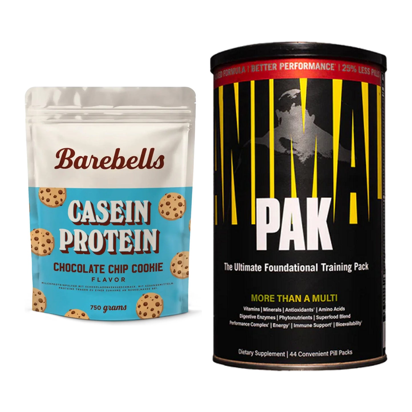 Basis-Set: Barebells Casein Protein + Universal Animal Pak 44 Serv. – alle enthaltenen Artikel